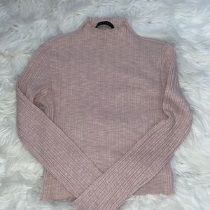 White fox boutique pink long sleeve crop top